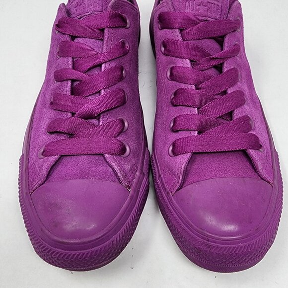 Converse Chuck Taylor All Star Unisex M7 W9 Purple Suede Low Top Sneakers - Picture 8 of 9